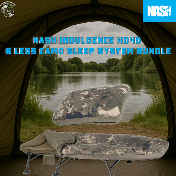 Nash Indulgence HD40 6 Legs Camo Sleep System Bundle (£329.99)  + £5 Site credit instant wins
