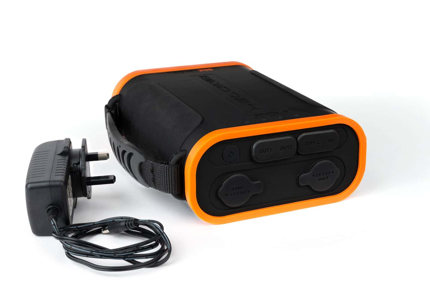 Fox Halo 96K Power Pack – portable fishing power bank with built-in bivvy light and dual USB ports, ideal for long carp fishing sessions.